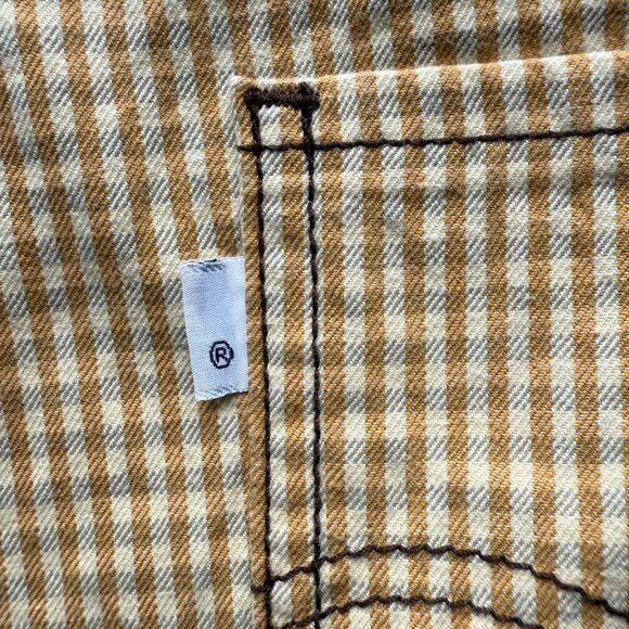Levis 511 Y2K Skinny Mens Pants W36 L32 Gingham Yellow Cotton - Picture 6 of 8